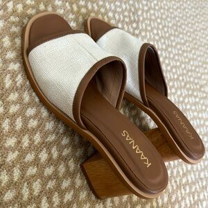 NEVER WORN Kaanas Mompox Linen Heel in Ivory (no box)